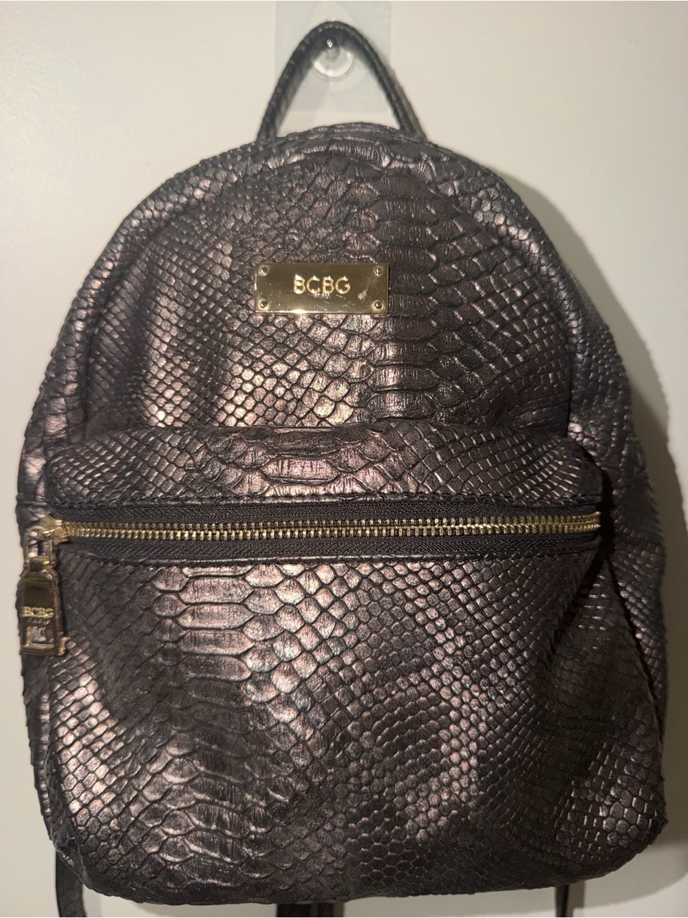 BCBG Mini Snake-Embossed Backpack - Picture 2 of 6